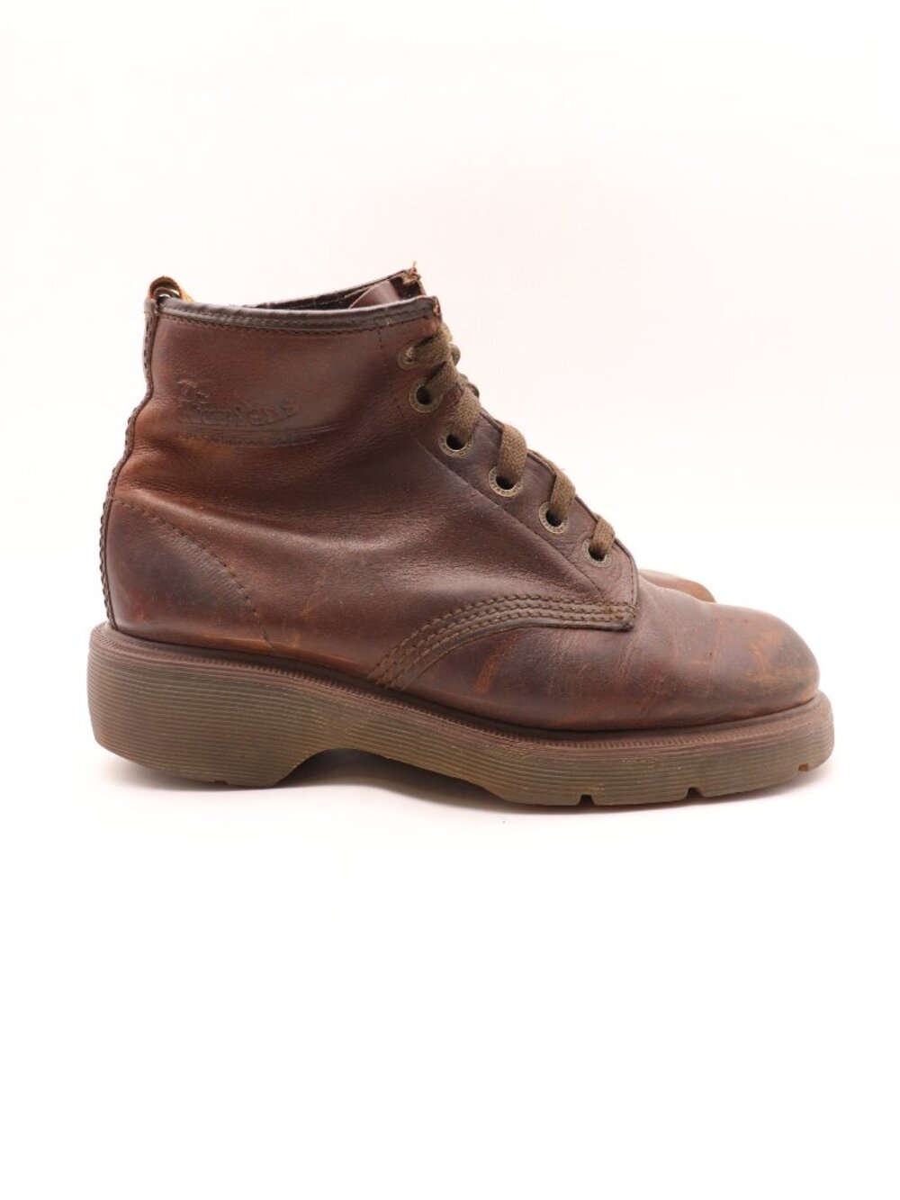 Y2K Doc Dr. Martens Boots Women's US 8 UK 6 Brown Leather Chunky England